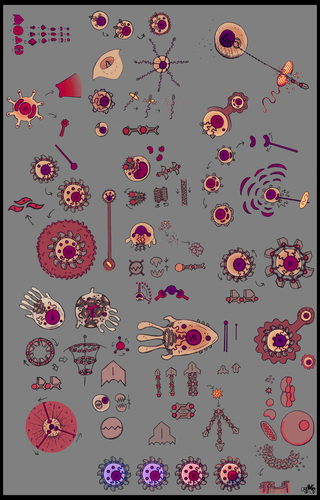 Illustration for article titled Concept designs of battle-ready pathogens and blood cells would make for a fantastic video game